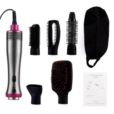 Multifunctional Hair Dryer Brush Hot Air Comb 5 In 1 Negative Ion Straight Hair Comb Curl Comb Hair Dryer