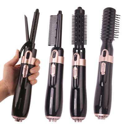 Hot Air Comb Straightener 4 in 1 Hair Dryer Brush Curler Hot Air Curler Iron Hair Styling Tool Reduce Frizz and Static Anti-Scal